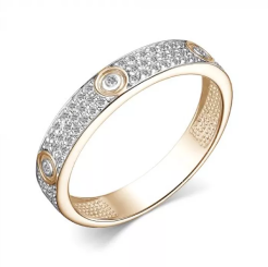 Женское кольцо ювелирное из красного золота с бриллиантами