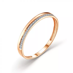 Женское кольцо ювелирное из красного золота с бриллиантами