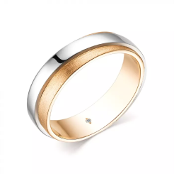 Женское кольцо обручальное из красн. мат. золота с бриллиантом