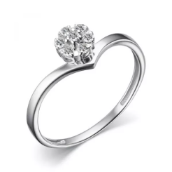 Женское кольцо ювелирное из белого золота с бриллиантами