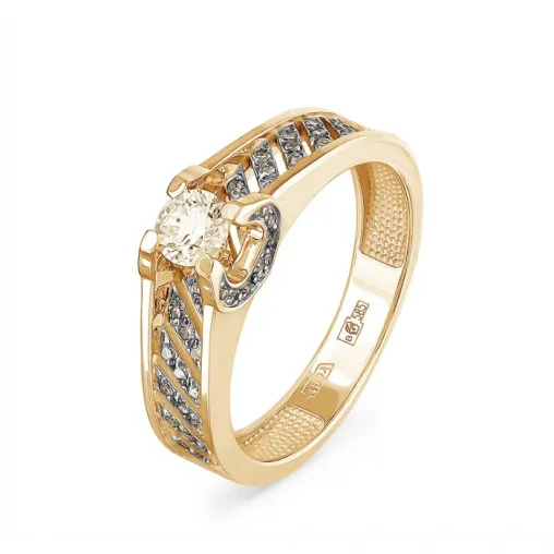 Кольцо из желтого золота 585 пробы с бриллиантами
